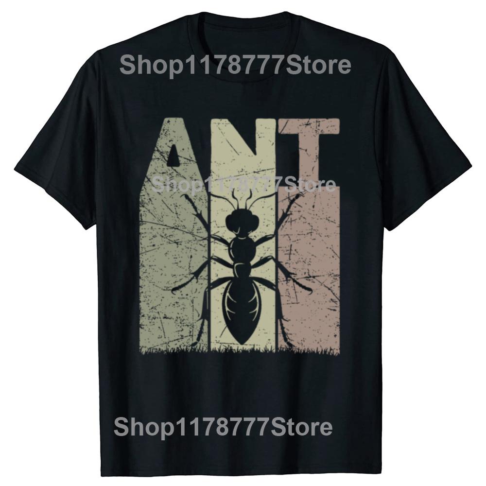 Funny Ant Vintage Entomology Retro Ant Keeper Entomologist Graphic Tshirts Men Casual Tshirt Cotton Loose Oversized T Shirt