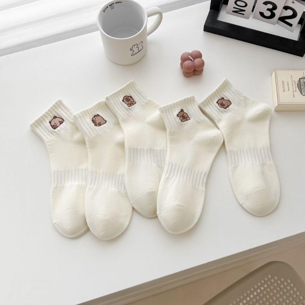 

Elastic Cotton Socks Soft Summer Hosiery Simple Capybara Socks Outdoor style1
