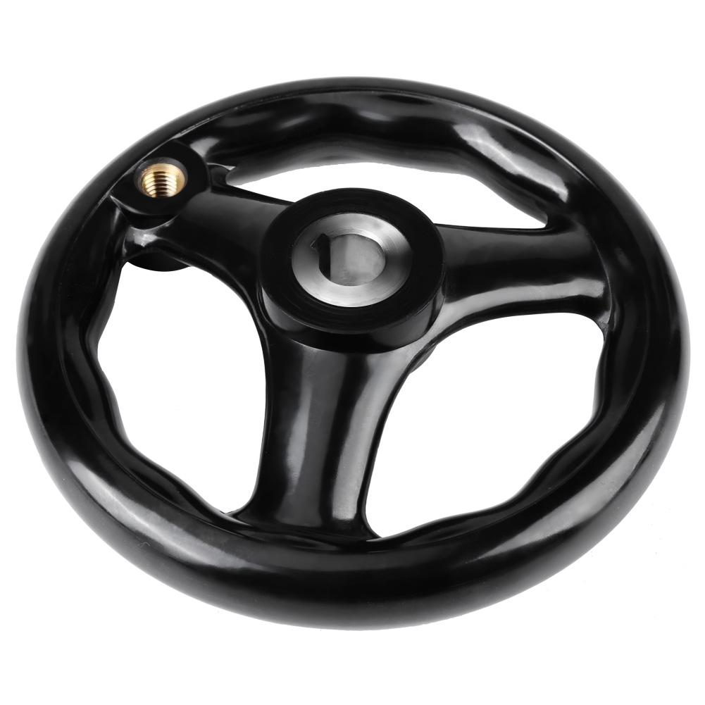 1 roată de mână rotundă neagră cu 3 spițe 12*125 mm pentru mașină de frezat strung