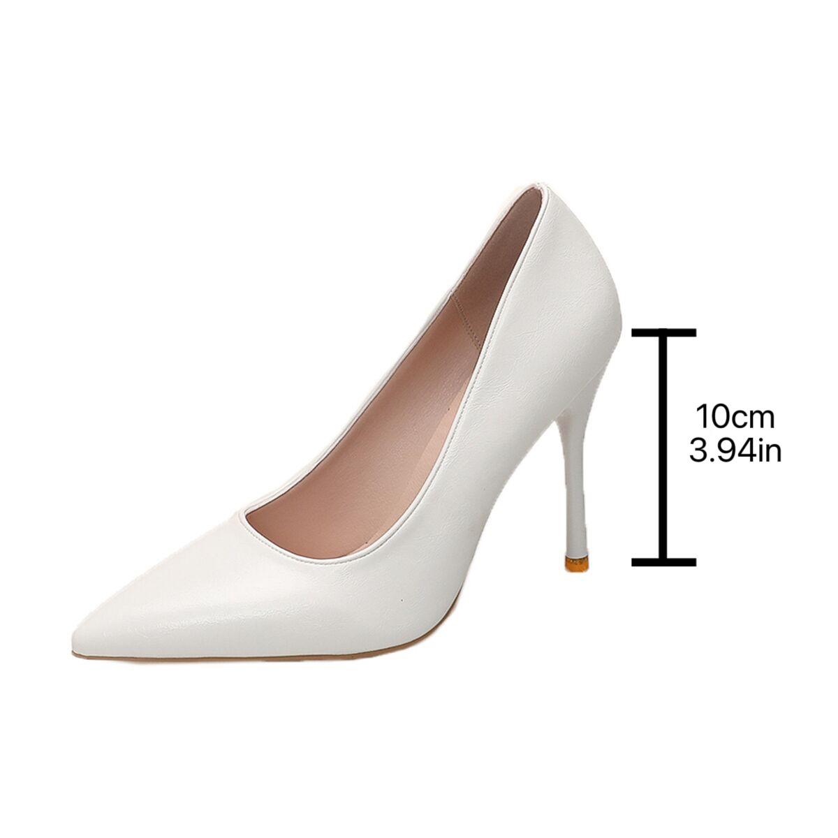

Модная сексуальная обувь на высоком каблуке для женщин, туфли-лодочки на шпильке 10 см с острым носком, весенне-осенняя женская элегантная однотонная обувь слипон для банкета и вечеринки 34 белый