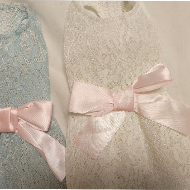 White Green Girls Dog Clothes Mesh Ribbon Bowknot Dog Weeding Dress for Small Medium Dogs Chihuahua Poodle Puppy Kitten Skirt XL