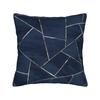 Geometric Shaped Blue Doodles Pillowcase Cushion Cover Geometric Ink Blue Throw Pillow Case Cover Home Zipper 40*40Cm
