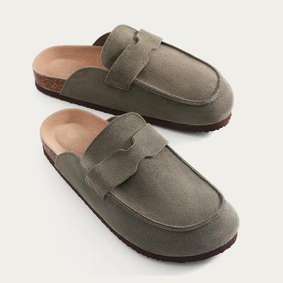 Zoccoli Ciabatte Smile PoP in Sughero e Camoscio per Donna Uomo Scarpe Zoccoli Classiche in Sughero Antiscivolo Ciabatte da Esterno con Supporto per l'Arco Plantare Mules