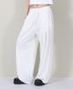 Deumakeu Solid Stripe Wide Pants White