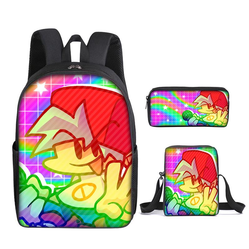Classic Funny Friday Night Funkin 3D Print 3pcs/Set Pupil School Bags Laptop Daypack Backpack Inclined Shoulder Bag Pencil Case