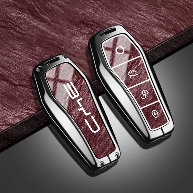 Zinc Alloy TPU Car Key Case Cover Shell For BYD Song Plus Atto 3 Han EV Tang DM Qin Seal Dolphin Fob Holder Keychain Accessories