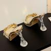 Fashion Eilyken Summer PVC Transparent Square Toe Woman Slippers Fashion Crystal Clear High Heels Shoes Summer Slides Zapatos De Mujer
