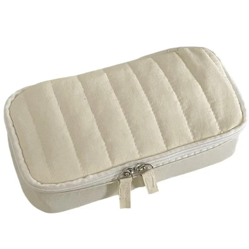 Student Pencil Case for Kids Girl Ins Simplicity Solid Color Stationery Organizer Large Capacity School Stuff Storage Bag