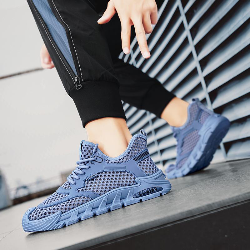 Herrenschuhe Sommer neu hohl atmungsaktiv lässig vielseitig Mesh-Schuhe leicht weiche Sohle Lauf-Mesh-Sneakers