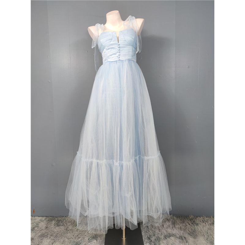 Foreign Trade Order in Home Aura Puffy Large Swing Skirt Vacation Mesh Slimming Beautiful Banquet Party Dopamine Dress