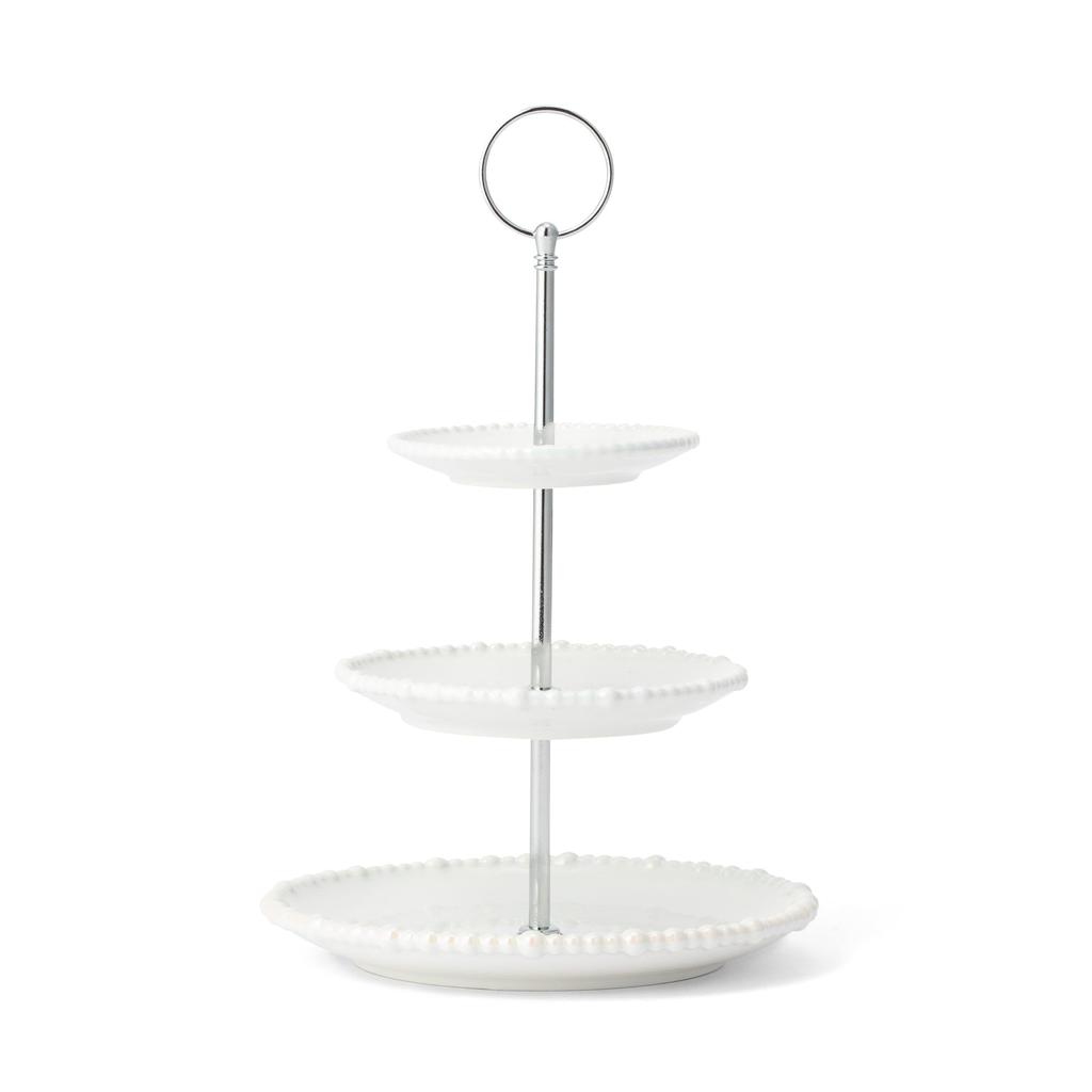 Francfranc Pearl 3-Tier Cake Stand, White, Servingware, Cake Plate