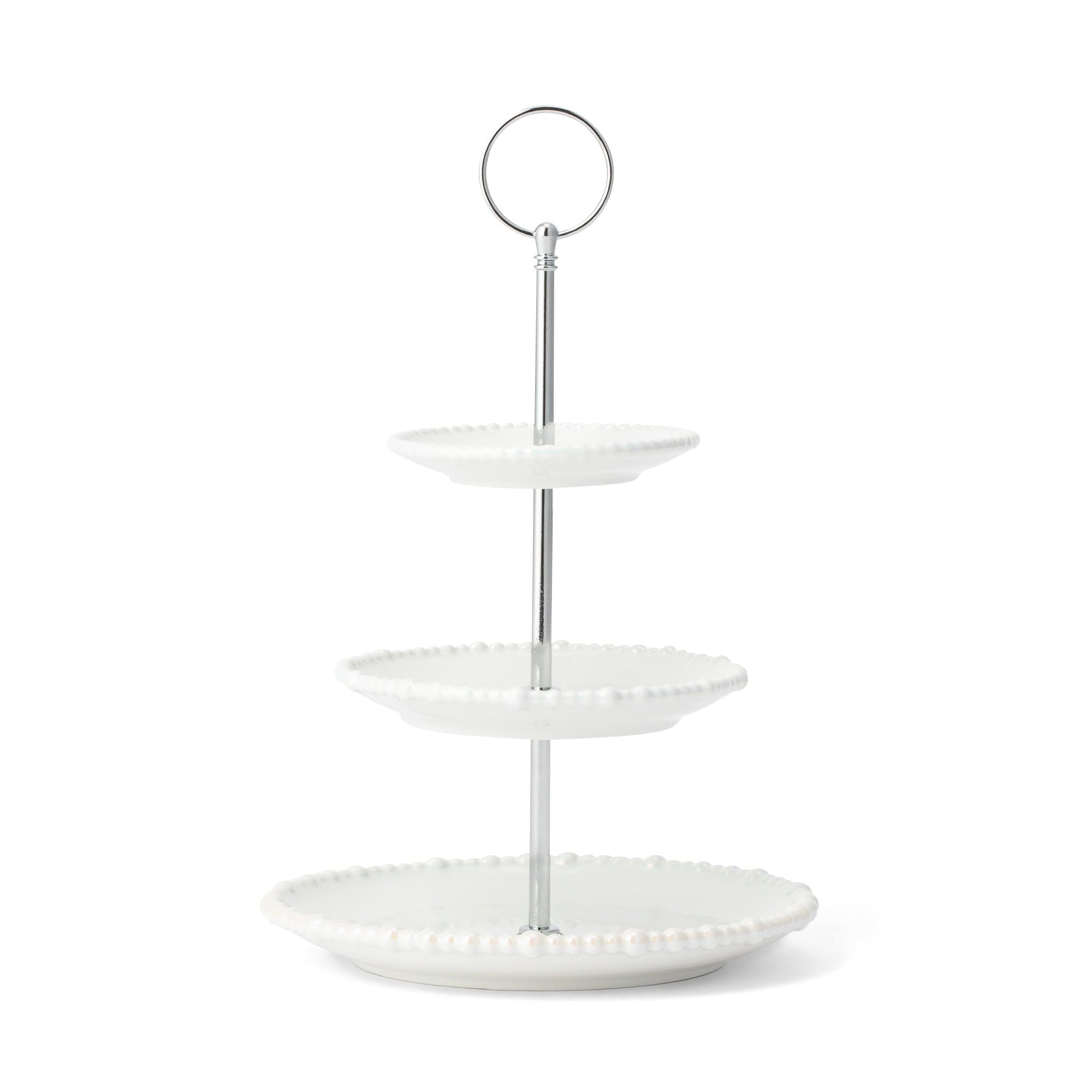 

Francfranc Pearl 3-Tier Cake Stand, White, Servingware, Cake Plate