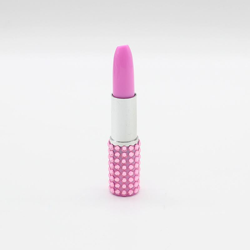 Korean-Style Rhinestone Lipstick Ballpoint Pen & Lip Balm Gift