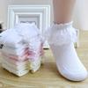 5 Pairs Girls Lace Ruffle Socks Cotton Breathable Comfy Adorable Princess- Kids Dance-Ready Socks with Frilly Trim