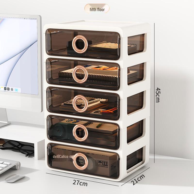 Elegant Vanity Table & Makeup Storage Box with Transparent Drawers