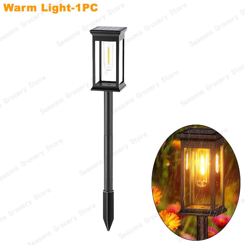 Solar LED Walkway Lights Outdoor Waterproof Durable Tungsten Warm Light Garden Patio Driveway Sidewalk Splice Decorative Lights