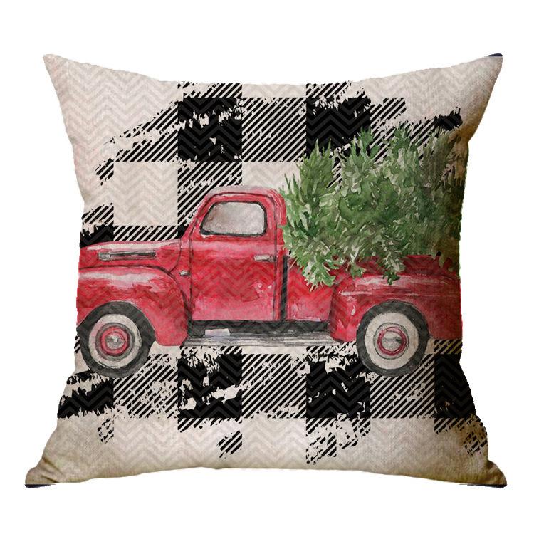 Christmas Decoration Cushion Cover Cartoon Elk Santa Cushion Cover Christmas Pillow Case Linen Decoration Pillow Home Decoration