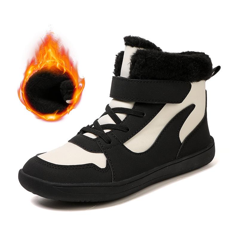 Winter Unisex Kids' Korean-Style Snow Boots: Versatile, Thickened, Velvet-Lined, Warm, Waterproof, and Wear-Resistant.