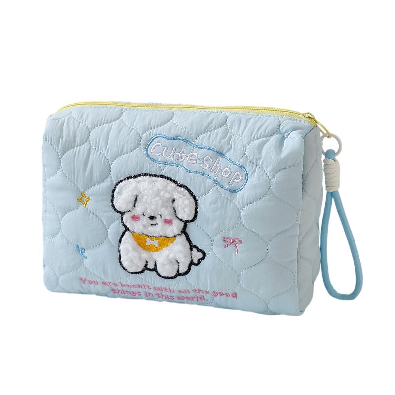 Large Capacity Makeup Bag Portable Cute Cartoon Dog Storage Bag Multi-Functional Cosmetic Bag Travel Storage Pouch For Women