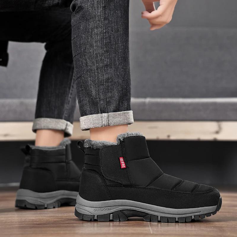 Winter Men's Snow Boots Comfortable Outdoor Warm with Short Plush Snow Boots Men's Shoes for Men Sneaker Snow Boots