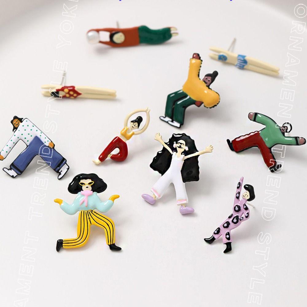 Dangle Earring Cartoon Girls Earrings Zinc Zinc Alloy Cute Earring Trendy Enamel Stud Earrings  Vacation