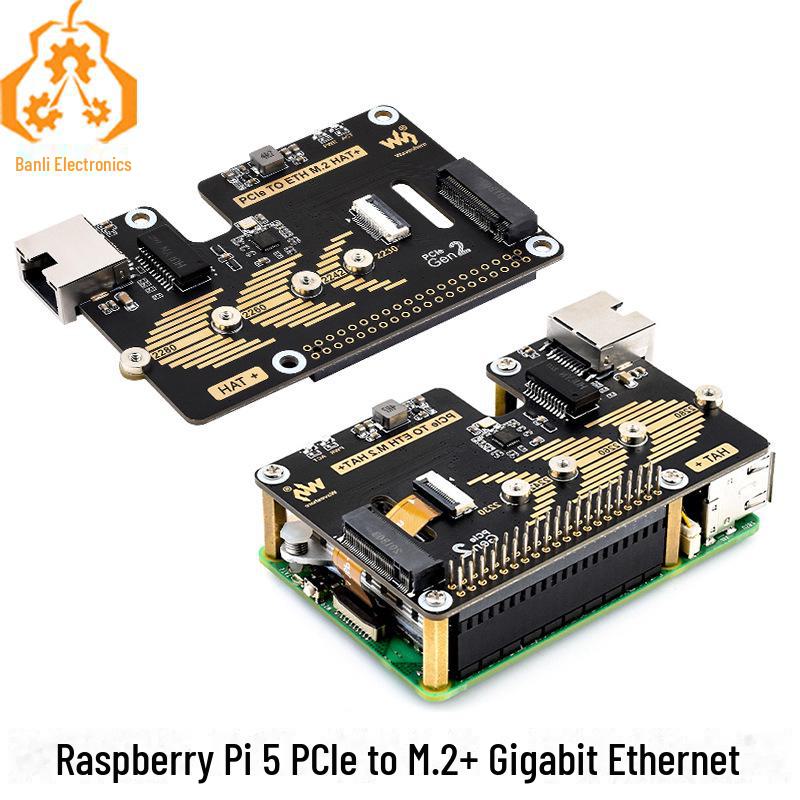 

Raspberry Pi 5 PCIe to M.2 NVME SSD & Gigabit Ethernet Expansion Board
