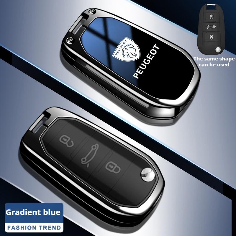 2026 Gorąca Naklejka Samochodowa Stop Cynku Pokrowiec na Kluczyk Samochodowy Flip Etui Brelok Uchwyt Muszla Dla Peugeot 208 3008 308 508 408 2008 4008 Auto