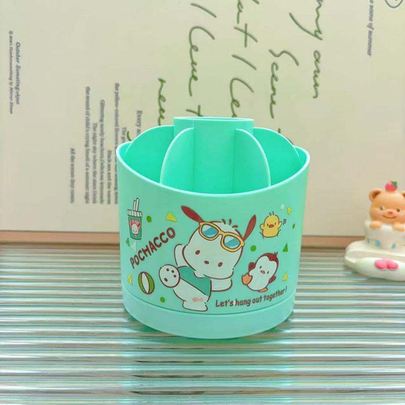 Sanrio Macaron Rotating Pen Holder Office Desktop Storage Box Kulomi Student Dormitory Desk Storage Pen Holder