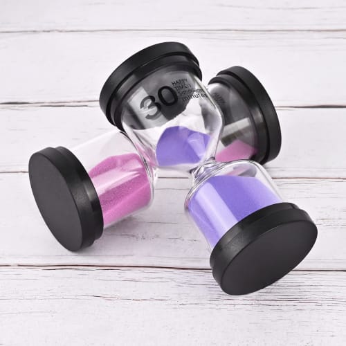 Lubanheart Hourglass Sand Timer, Set of 6 (1 Minute, 3 Minutes, 5 Minutes, 10 Minutes, 15 Minutes, 30 Minutes), 9.7 x 4.3 cm, Decorative, Children's E