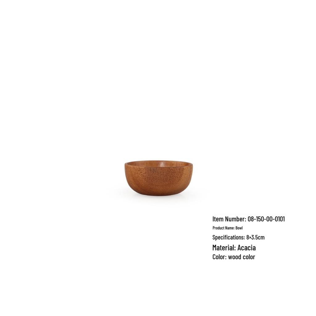 YFJY Acacia Wood Bowl Set - Japanese Style, Moisture-Proof Wooden Bowls and Plates for the Home.