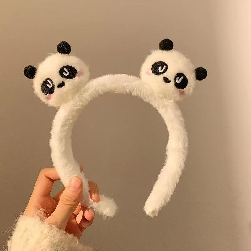 Adorable 2026 Panda Hair Accessory: Cute Round Headband & Funny Clip for Girly Wash Face Routine