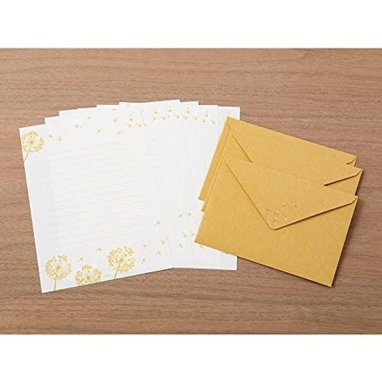 Midori Letter Set Foil-Stamped Envelope Cotton Wool Pattern