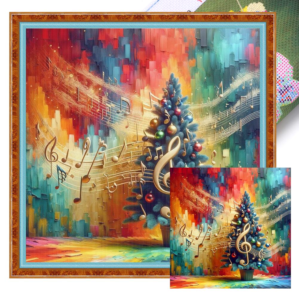 

Colorful Note Printed Cross Stitch Kit 40x40cm DIY 11CT Embroidery Craft Set
