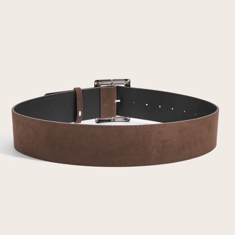 Maillard Styles Suede Leather Wide Belt Trendy Trouser Dress Belts Pin Buckle Waistband  Gifts
