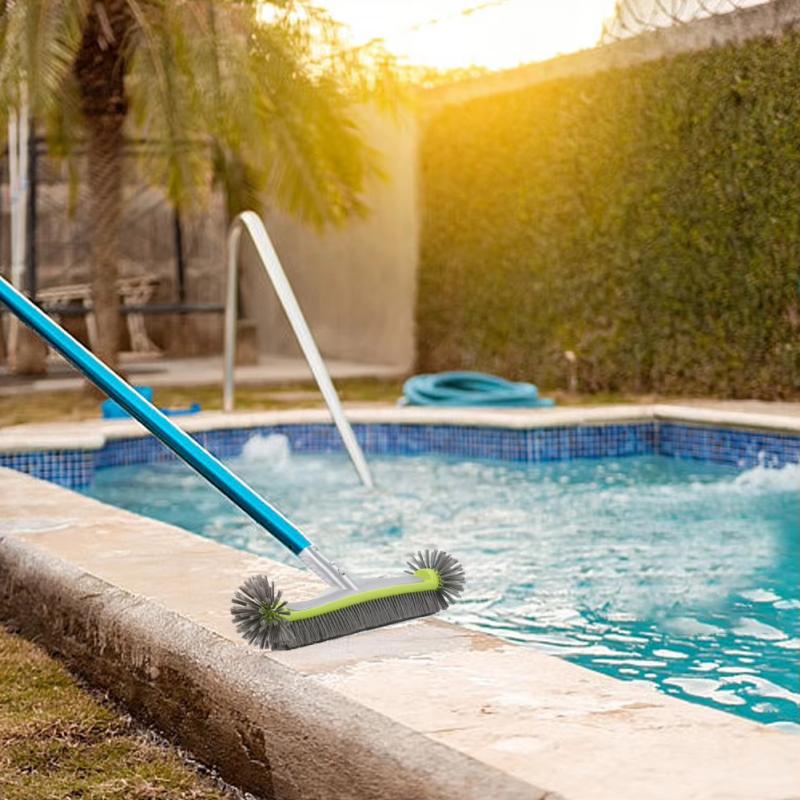 

1 Piece Pool Wall Steps Corner Cleaning 45Cm Heavy Duty Aluminum Pool Brush Head With 7 Rows Nylon Bristles one size