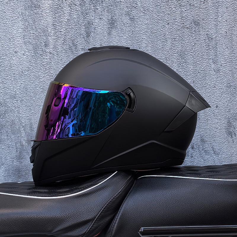 Imitation Street Car Helmet Men's Motorcycle 3C Electric Vehicle Full Helmet Autumn and Winter Knight Double Mirror Riding