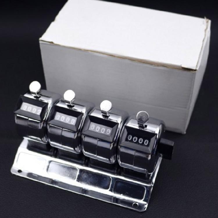 Stainless Steel Handheld Mechanical Counter Scratch Resistant Surfaces Count Rotating Resets For Inventory Management