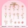 Yuxian Floral Hot Stamping Sticker Set: Creative Flower Simulation for Journals, DIY Bookmarks, and Decorative Seals