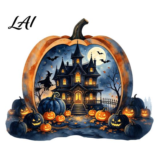 Outdoor Balcony Window Stickers Halloween Pumpkin Haunted House Static Stickers Waterproof PVC Castle Decals Decals Removable Clings for Home Glass