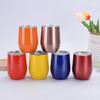 12oz U-Shaped Eggshell Stainless Steel Thermos Cup, Double-Layer Vacuum Insulated