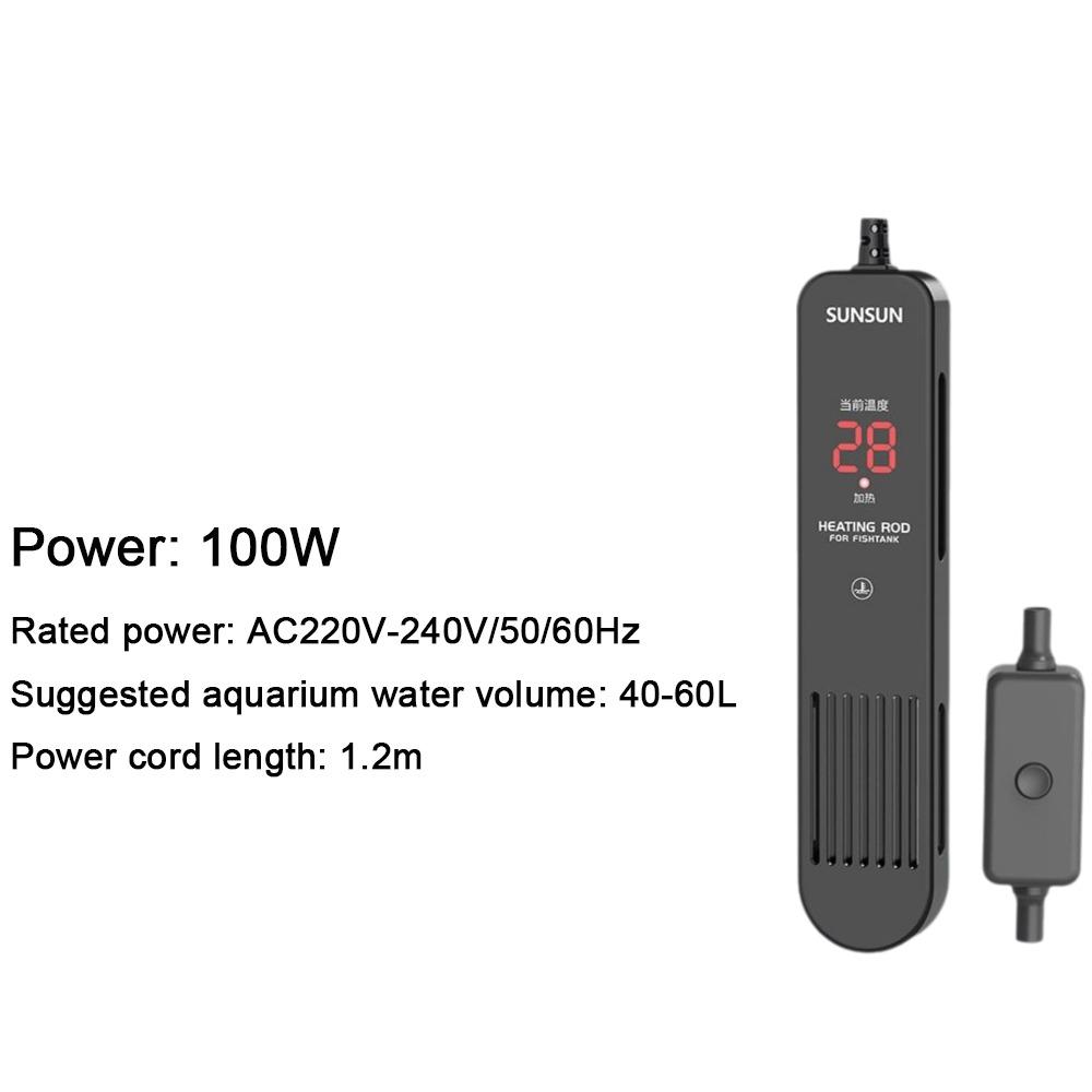 LCD Display Digital Fish Tank Heating Rod Adjustable Water Heating Rod  for Turtle Feeding