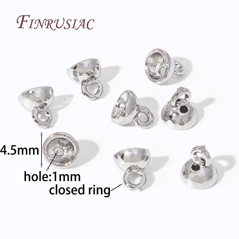 10/20Pcs 18k Real Gold Plated End Cap For Jewelry,Crimp Beads,Jewelry Making Materials,Clam Shell Bead Tip,DIY Accessories
