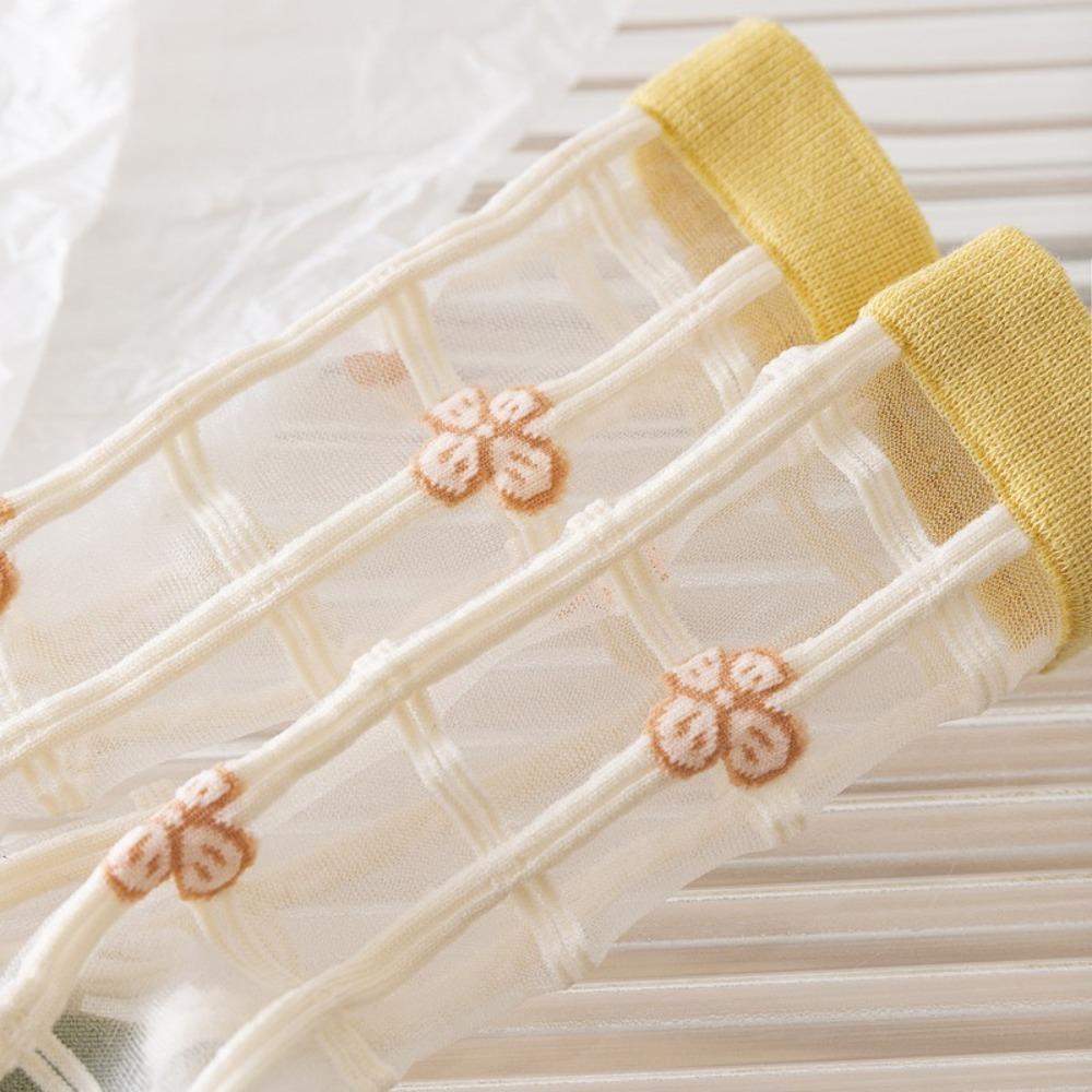 Breathable Crystal Silk Socks Ultra-thin Lace Socks Fashion Long Socks  Summer