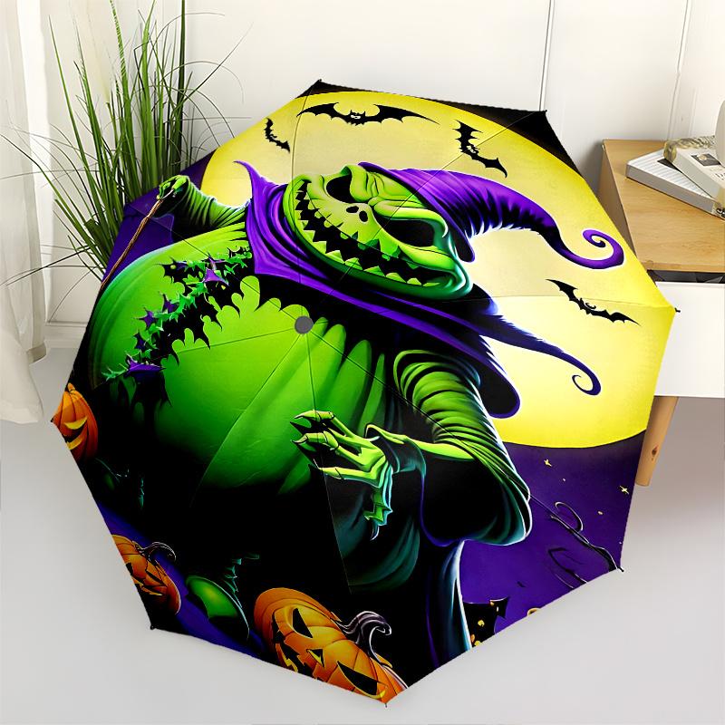 

1 Auto Open Jack Skellington, Halloween Town Themed Colorful 8-rib Portable Umbrella for Men and Women, A Compact Commuting Companion Suitab