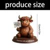 Coffee Highlands Cow Figurines Farmhouse Decors,Resins Animal Statue Table Ornament Garden Bookshelfs Decors Calf Lover