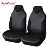 AUTOYOUTH Leatherette Car Seat Covers Universal Fit High Back Bucket Seat Cover Black 2pcs/set Car Interior