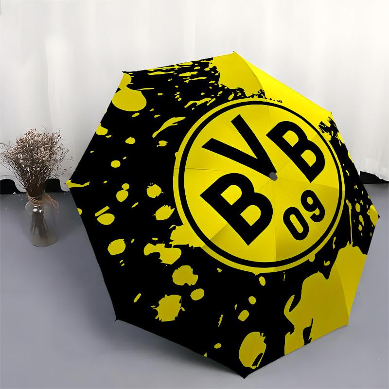 BVB, Dortmund Automatic Opening and Closing, 8 Rib Structure Portable Umbrella, Suitable for Men and Women In All Seasons  Perfect Gift for
