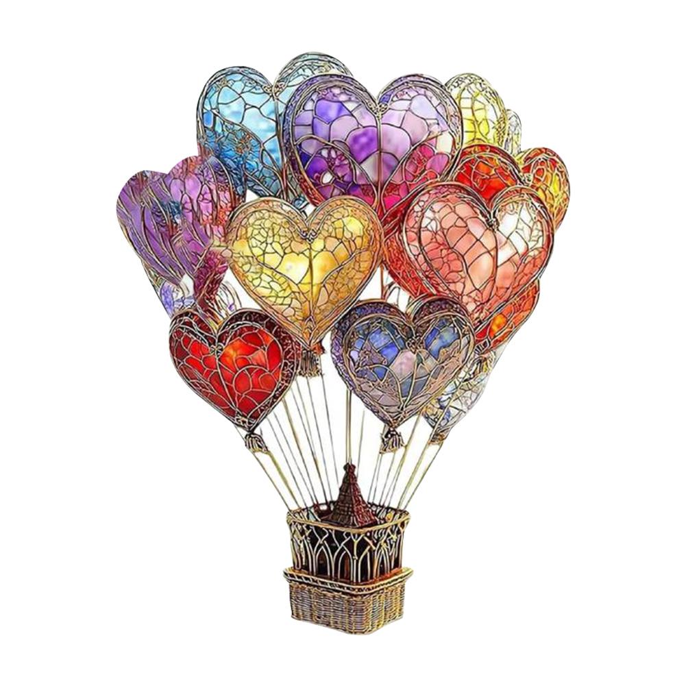 

Hot Air Balloon Sun Catcher Colorful Stained Hangable Ornament Lantern Pendant for Outdoor Garden Terrace Yard Balcony Patio