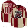 Custom Name Team Suits Gradient Graffiti Colorful Vintage Retro Breathable Pullover 3DPrint Casual V-Neck Hockey Jersey Shirts J