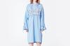 Near And Dear Waistband Point Hooded Dress (L/Blue)